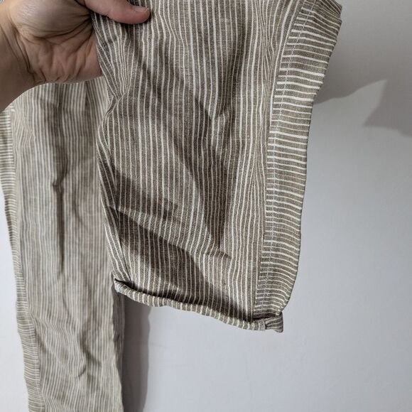 Anthropologie Linen Striped Tapered Leg Straight Leg Coastal Lagenlook Pants - Picture 5 of 7